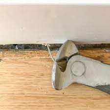 How To Remove Quarter Round Trim The Handyman S Daughter How do i remove paint splatters from a wood door that has only been stained? how to remove quarter round trim the