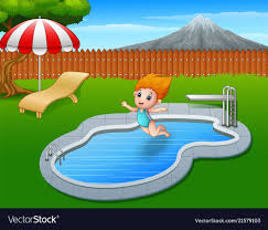 New users enjoy 60% off. Illustration Of Cartoon Girl Jumping In Swimming Pool Download A Free Preview Or High Quality Adobe Illustrator Ai Eps Pdf Pool Girl Cartoon Swimming Pools