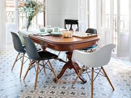traditional table plus modern chairs