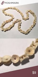 African Fish Vertebrae Bead Necklace Vertebra Necklace Beaded Necklace Antler Design