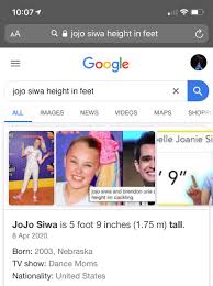 Joelle joanie jojo siwa (born may 19, 2003) is an american dancer, singer, actress, and youtube personality. Olivvia On Twitter Something About Jojo Siwa Being Taller Than 6ix9ine Doesn T Seem Right