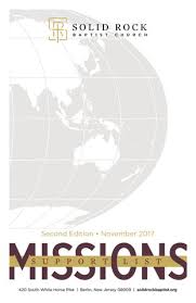Missionary Support List 2017 by Solid Rock Baptist Church