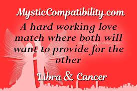 As the cancer is very supportive and sensitive and libra is very romantic and logical, they compliment each other well. Libra Cancer Compatibility