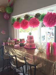 Baby Shower Decor Bright Pink Lime Green Gold Baby Shower Baby Shower Decorations Pink Baby Shower