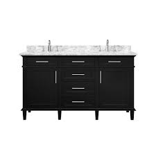 Start by understanding the area you have available in your washroom, especially if you have a single or double sink. Home Decorators Collection Sonoma 60 Inch Black Double Sink Vanity The Home Depot Canada