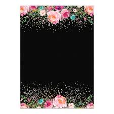 Black And Gold Invitations Background Pink Floral Black Gold Surprise Retirement Party Invitation Zazzle Com Pink Invitations Retirement Party Invitations Flower Birthday Invitations