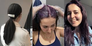 Okay well unless the black hair dye was a semi or a wash in wash out you wont be able to get it out of your hair. How Overtone Purple Dye Worked On My Dark Brown Hair