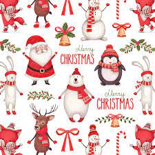 Winter christmas background with snowman. Cute Characters And Christmas Pattern Design On Behance