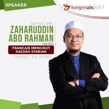 Beliau dilahirkan di muar,johor pada 16 ogos,1975. Dr Zaharuddin Abd Rahman Dr Zaharuddin Abd Rahman