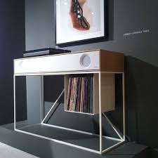 Stereo Console By Symbol Audio Connects To A Record Player Or Bluetooth Enabled Device Plus There S A Place To Schallplatten Regal Vinyllagerung Plattenregal