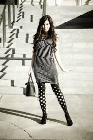 Black And White Polka Dot Dress With Black Tights Polka Dots And Stripes Polka Dot Tights Zig Zag Dress Black And White Black And White Dress Black And White Zig Zag Dress Polka Dot Tights Fashion Tights