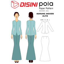 Kita mulakan dengan meneliti pola badan hadapan. Pola Pakaian Baju Kurung Moden Alya Designer Arfah Jailan Shopee Malaysia