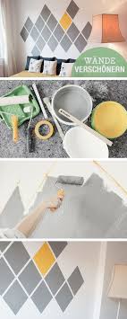 Diy Anleitung Wande Streichen Geometrische Muster Wanddeko Diy Tutorial Paint Your Walls With G Diy Wandgestaltung Geometrische Muster Geometrische Wand