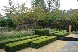 Linear Boxwood Planting Garden Landscape Design Modern Garden Landscape Design