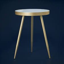 طاولة زينة بطبعات من نوتيكال فويدج 45x45x61 سم ذهبي Table Side Table Decor