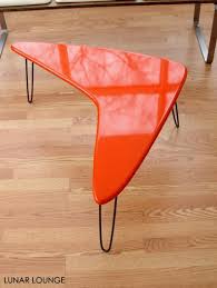 Scaffold board coffee table with orange coloured 16 hairpin legs ~ individual handmade industrial style. Orange Coffee Tables Ideas On Foter