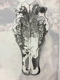 Cow Skull Black Pen Drawing Hsc Art Major Work Black Pen Drawing Art Major Art