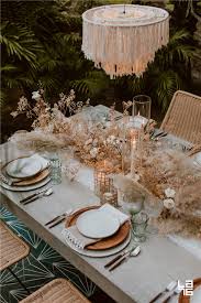 Black tablecloth wedding wedding table linens black and gold party decorations black gold party greenery centerpiece wedding centerpieces green table black decor bohemian more information. 33 Boho Chic Wedding Table Decorations To Try Chicwedd