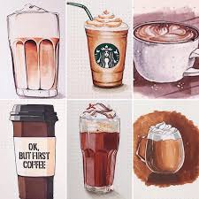 قطاع النمو (تكا، فيش ماركت، كوستا كوفي، كريسبي كريم، مايسترو). November Coffee Theme This Is A Collection Of My Bujo Coffee Drawings So Far I M Enjoying Creating The Coffee Drawing Coffee Theme Coffee Art Painting