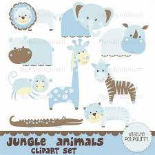 Jungle Animals Blue Clip Art Graphics Clip Art Clip Art Jungle Animals Art
