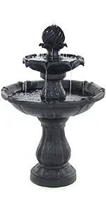 Check spelling or type a new query. Amazon Com Sunnydaze 2 Tier Solar Powered Outdoor Water Fountain With Battery Backup Outdoor Garden And Patio Decor Waterfall Feature Black Finish 35 Inch Kitchen Dining