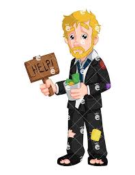 Failed Businessman Needs Help Vector Cartoon Clipart Friendlystock Cartoon Clip Art Business Man Cartoon