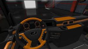 Ets2 Man Euro 6 Black Orange Interior 1 34 X Download Orange Interior Orange Black Black