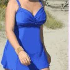 Nwt Carol Wior Royal Blue Slimsuit Swimdress Royal Blue