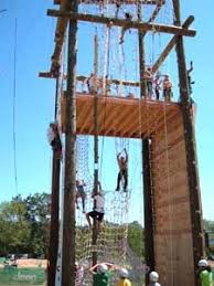 Adventure Ropes Course Climbing Challenge Tower In Use Outdoor Play Spaces Outdoor Climbing Climbing Tower