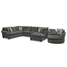 cordoba gray ii 3 pc sectional w swivel chair value city furniture city furniture grey living room sets