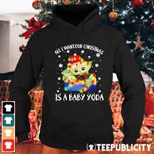 All I Want For Christmas Is A Baby Yoda Christmas Lights Shirt Hoodie Sweater Long Sleeve And Tank Top