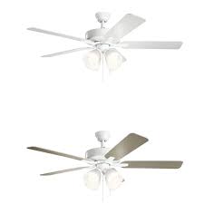 It has a classic look that will transform your. Basics Pro Premier Ceiling Fan With White Shade Light Kit By Kichler 330016wh
