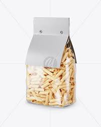 Pennette Rigate Pasta With Paper Label Mockup Half Side View In Bag Sack Mockups On Yellow Images Object Mockups Design Mockup Free Free Packaging Mockup Mockup Free Psd