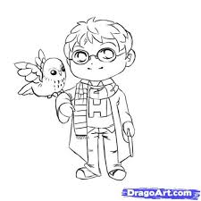 How To Draw Chibi Harry Potter Step By Step Characters Pop Culture Free Online Drawi Harry Potter Coloring Pages Harry Potter Drawings Chibi Coloring Pages