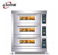 ODM Industrial Cake Baking 3 Deck Bakery Oven Gas 3 Deck 6 Tray Gas Oven  Bread Baking Machine Pizza Ovens