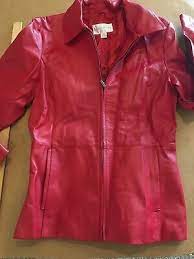 Worthington Red Leather Jacket Zipper Front Lined Coat Jackets For Women Red Leather Jacket Jackets