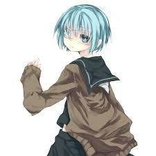 Blue Eyes Blue Hair Eyepatch Looking Back Naco65 School Uniform Short Liked On Polyvore Featuring Anime Blue Hair Anime Boy Anime Blue Hair
