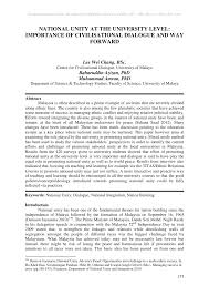 It was introduced following the may 13 incident in 1969 which weaken unity among the races in malaysia. Pdf National Unity At The University Level Importance Of Civilisational Dialogue And Way Forward