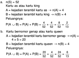 Padahal remi sebenarnya nama salah satu permainan kartu yang oleh orang inggris disebut playing cards atau card game. Dari Satu Set Kartu Bridge Diambil Sebuah Kartu Secara Acak Tentukan Peluang Terambilnya Mas Dayat