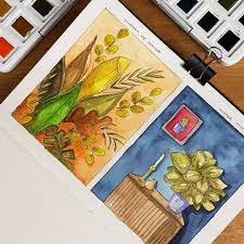 ik testte twee nieuwe pocketboxjes van van gogh aquarelverf uit de shades of nature en muted colours meer over deze ve art journals aquarel ideeen natuur