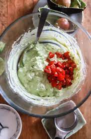 Super quick & easy keto guacamole dip recipe with sour cream done in less than 5 minutes with only 4 ingredients is a perfect homemade keto dip for whenever you need a quick and simple appetizer or a snack. Sour Cream Guacamole My Therapist Cooks