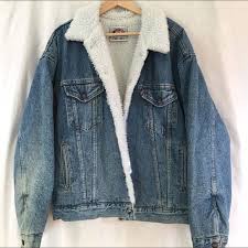 Black And White Checkered Fluffy Jacket Oversized Vintage Levi S Denim Fur Jacket Denim Jacket With Fur Denim Jacket Checkered Jacket