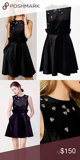 Ted Baker Celeena Queen Bee Ruffle Velvet Dress Embellished Dress Ruffle Velvet Dress Dresses