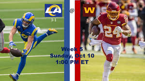 Washington football team collectibles are at the official online retailer of the nfl. Preview Of Week 5 Matchup The Washington Football Team Versus The Los Angeles Rams Four Point Stance Downtown Rams