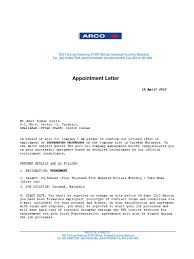 It basically helps a candidate to get more insight on office. Appointment Letter Employment Government Information