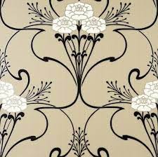 Check out our art deco style flowers selection for the very best in unique or custom, handmade pieces from our shops. Flower Vine Art Deco Style Wallpaper In Beige White Black Gold 9 99 Art Deco Flowers Vine Art Art Nouveau Flowers