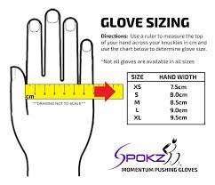 Measure the widest part of your hand. Spokz Momentum Fingerless Wheelchair Pushing Gloves