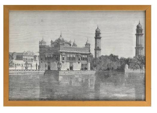 Bonhams : Five printed views of monuments, including two of the Golden Temple at Amritsar London, probably from the Illustrated London News, circa 1860-70(5)