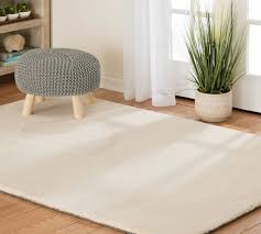 Faux sheepskin fur fuzzy rug with rug grippers for area rug, 2x3 ft rectangle small white zareas modern furry area rugs for living room 5x8 cream shag rug for bedroom fluffy soft. Faux Rabbit Fur Rug Pottery Barn