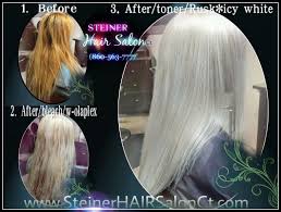 blonde hair toned with rusk icy white on pre lightened hair